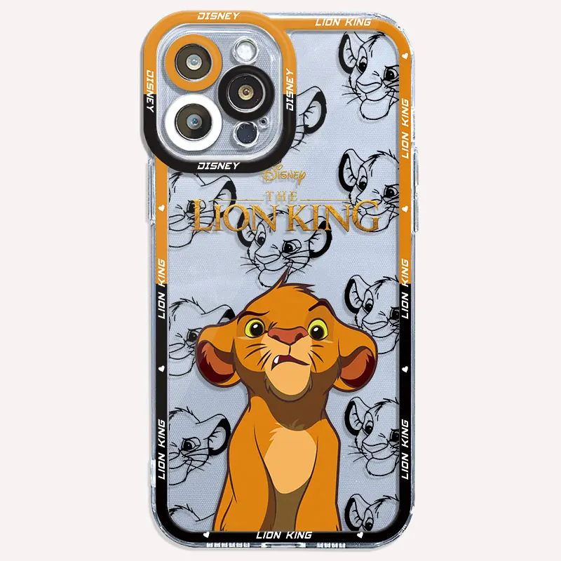 Case for iPhone 15 Plus 12 Mini 11 SE 13 Pro Max 8 X XS XR 7 6s 14 Pro 13 Disney Lion King Transparent Soft Bumper Cover