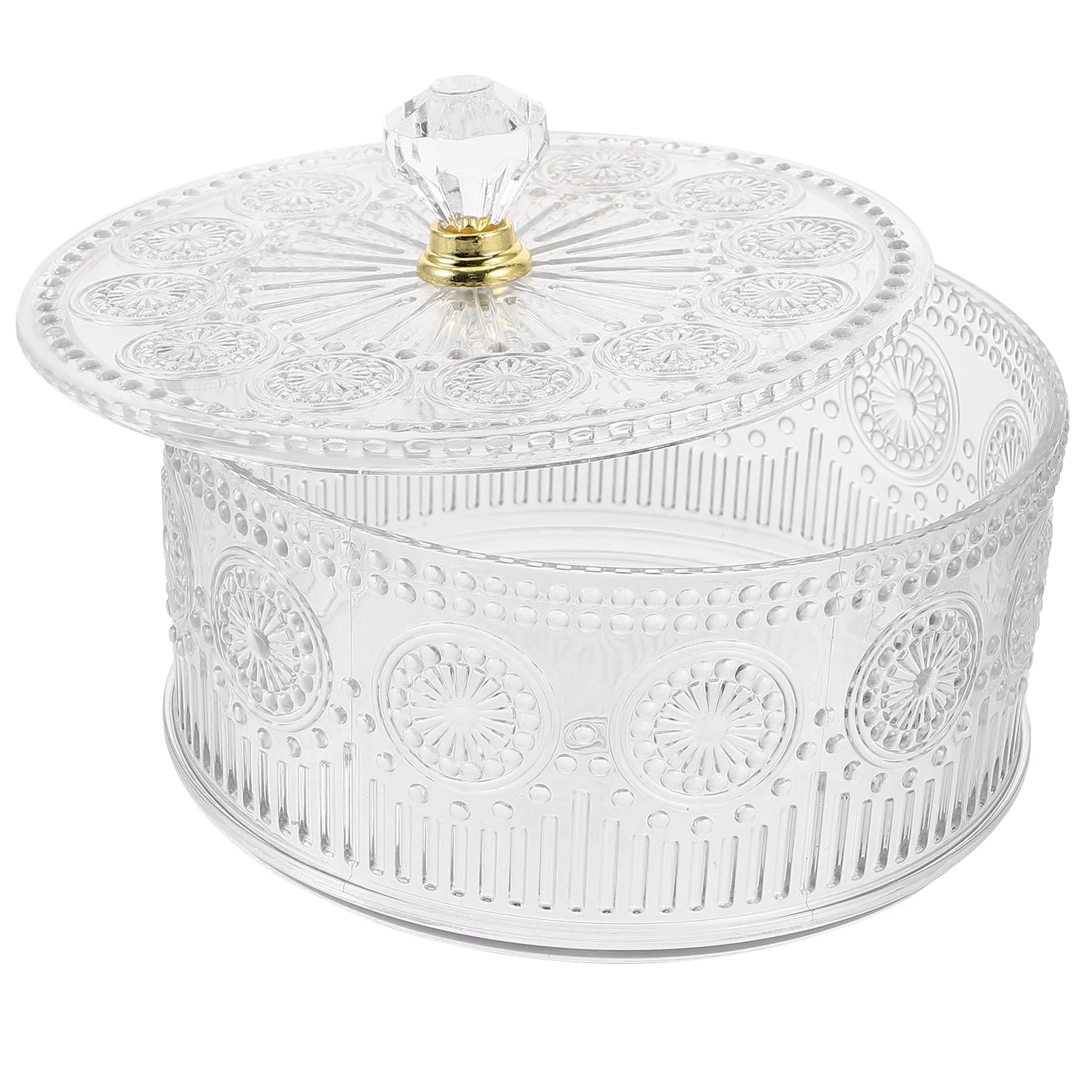 منظم مجوهرات شفاف مادة الحيوانات الأليفة تصميم منقوش صندوق تخزين مكتبي للخواتم والأقراط والقلائد وحامل المجوهرات الصغيرة