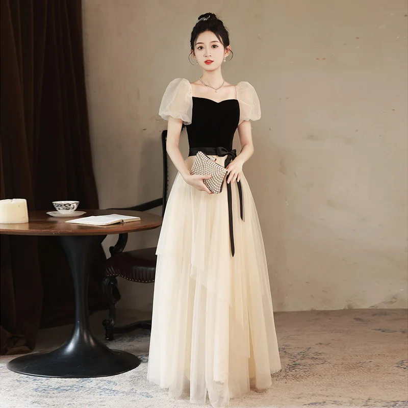 

DSP Customise Элегантные трапециевидные платья для выпускного вечера с пышными рукавами Длинное выпускное платье Платья для выпускного вечера