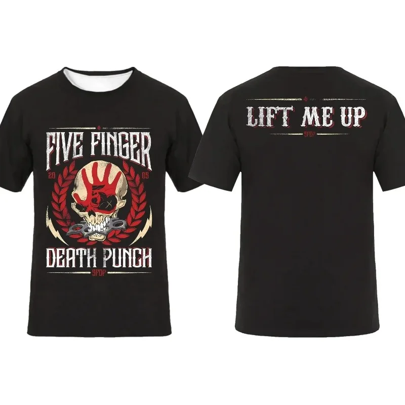 

Fashion Quick Drying Men's T-shirt Double Sided Bicycle Skull Black Five Finger Death Piercing T-shirt Pattern Youth Street Wear