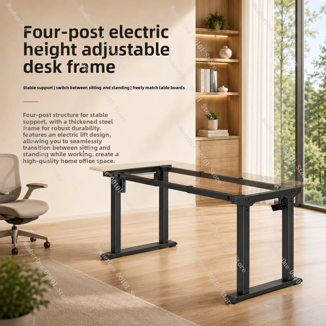 Double motor four column lifting table frame standing desk electric computer table intelligent electric lifting table legs