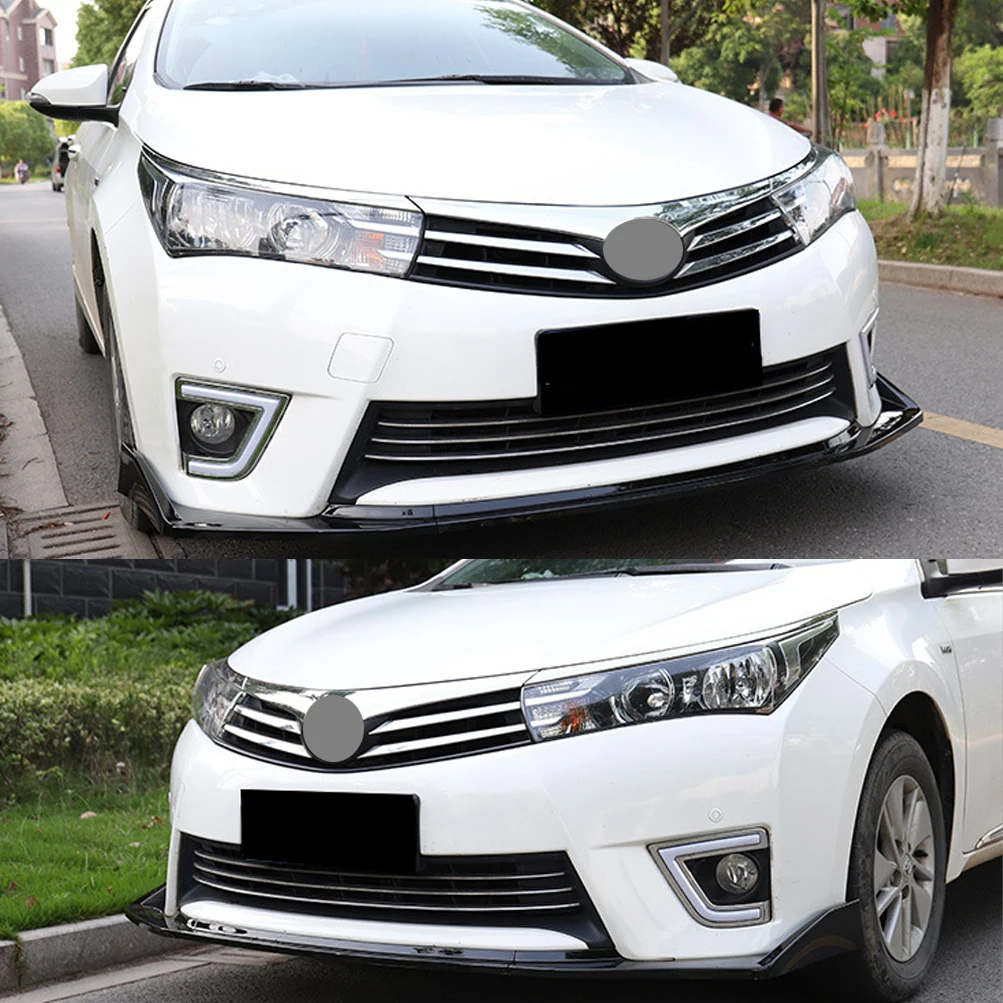 Front Bumper Lip Spoiler Splitter For Toyota Corolla 2014 2015 2016 2017 Diffuser Body kits Gloss Black