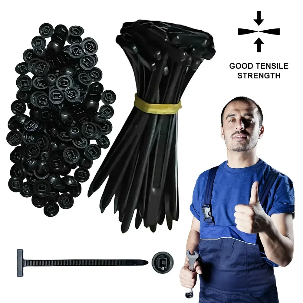 5-200PCS Nylon Universal Cable Tie Buckle Car Fastener Clips Kit Pin Retainer Trim Bumper Rivet Door Trim Panel Clips Repair