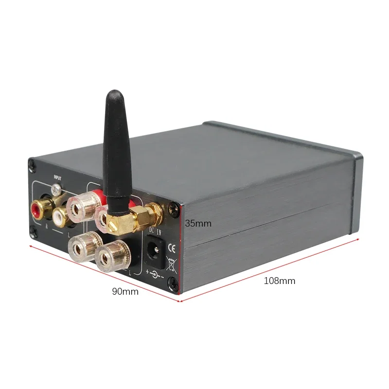 China Factory Stereo Power Digital Amplifier Audio HIFI 2.0 Output Power 100W*2 Gray Home Portable Amp