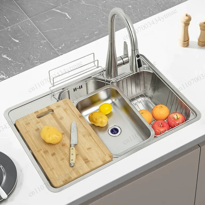 ight luxury 3D embossed 304 stainless steel vegetable basin, dishbasin, kitchen sink, single tank