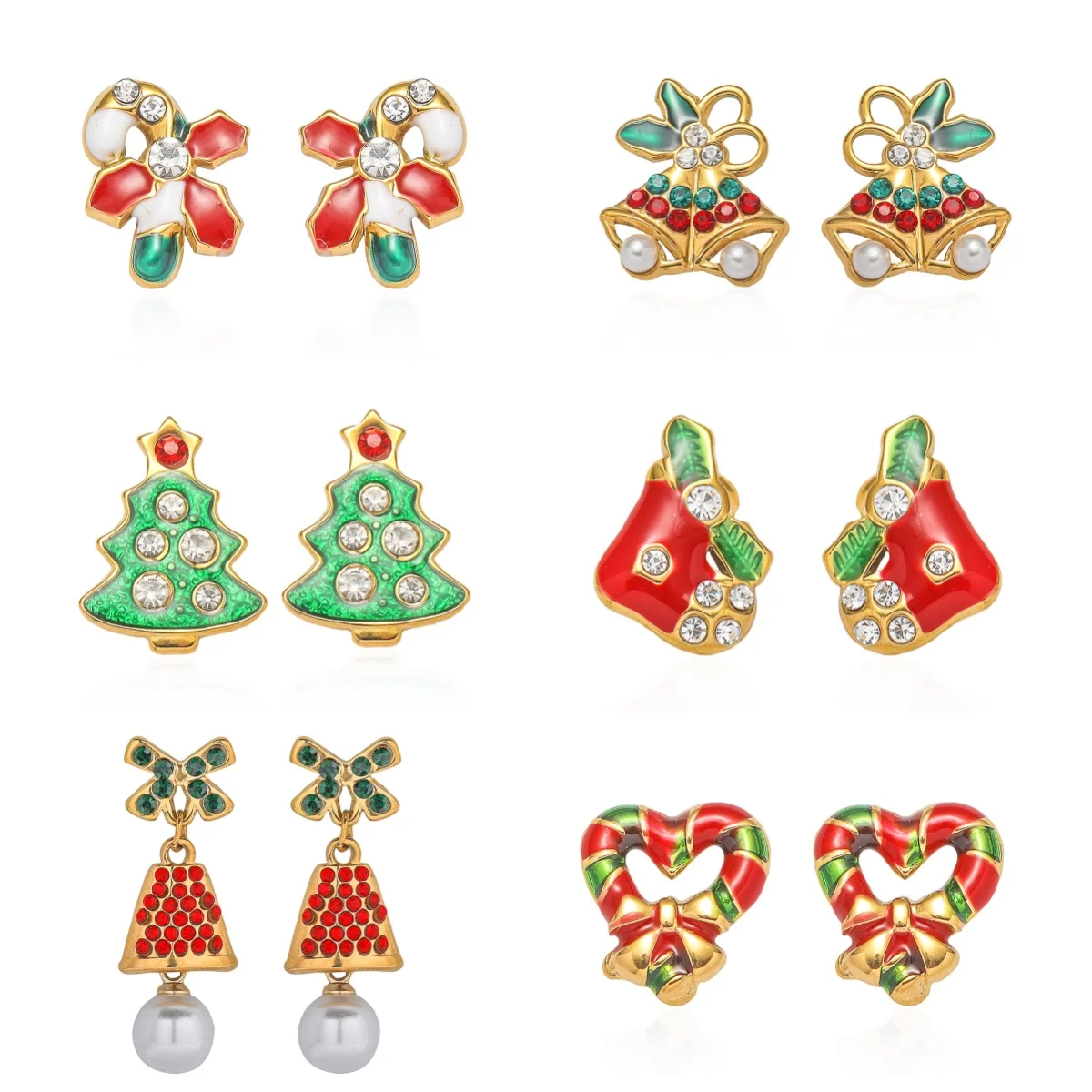 1 Pair Christmas Earrings Christmas Shoes Bell Light Bulbs Hoop Earrings Christmas Tree Earrings for Women Girls Xmas Part Gift