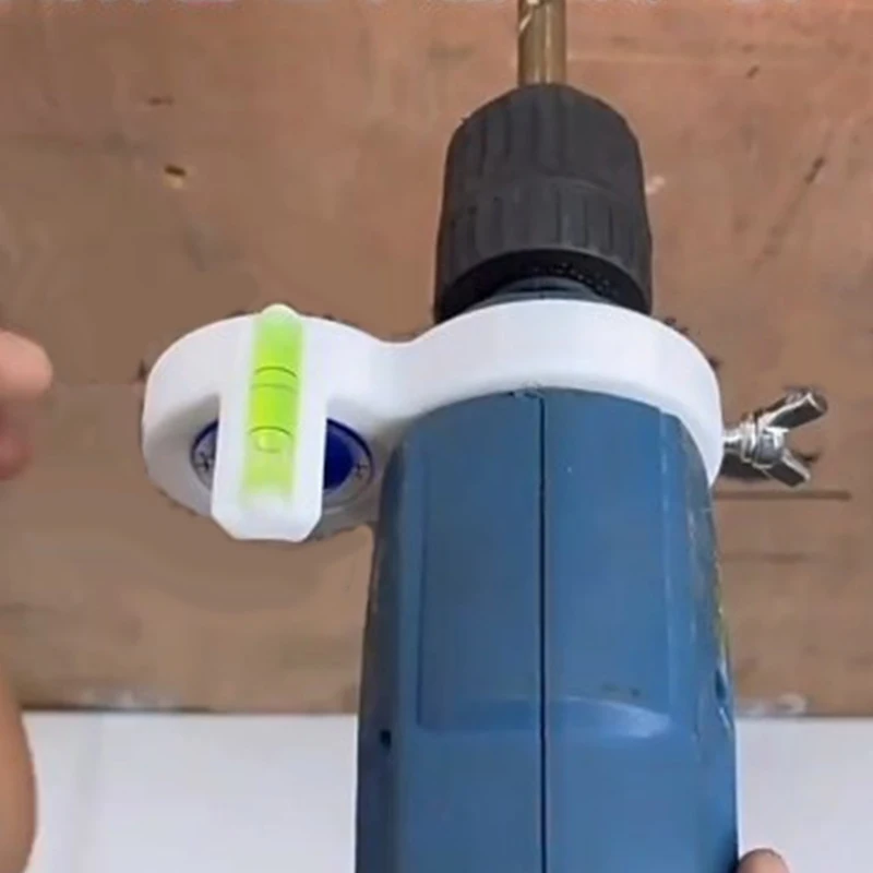 Tragbare runde Wasserwaage – kleine weiße Wasserwaage für Werkstatt und Heimwerker-Layout, Präzisionsmesswerkzeug mit Bohrgriff