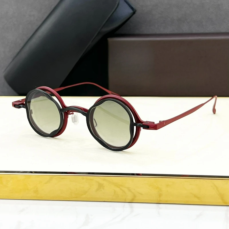 

High Quality Vintage Pure Titanium Oval Magnetic Clip On Sunglasses Men Women Eyeglasses Style Designer Driving Travel Glasses