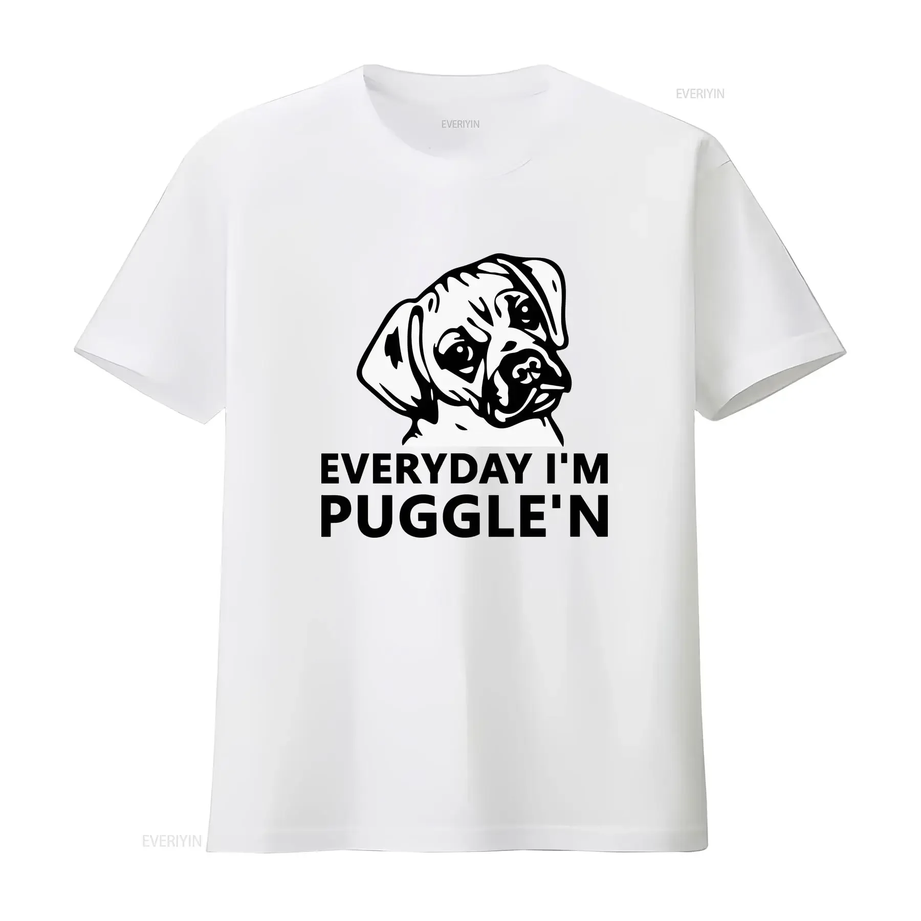 Everyday I'm Puggle'n Men's T Shirt Puggle Dog Lover Funny  vintage Washed Comfortable Stylish Breathable Top For Everyday Wear