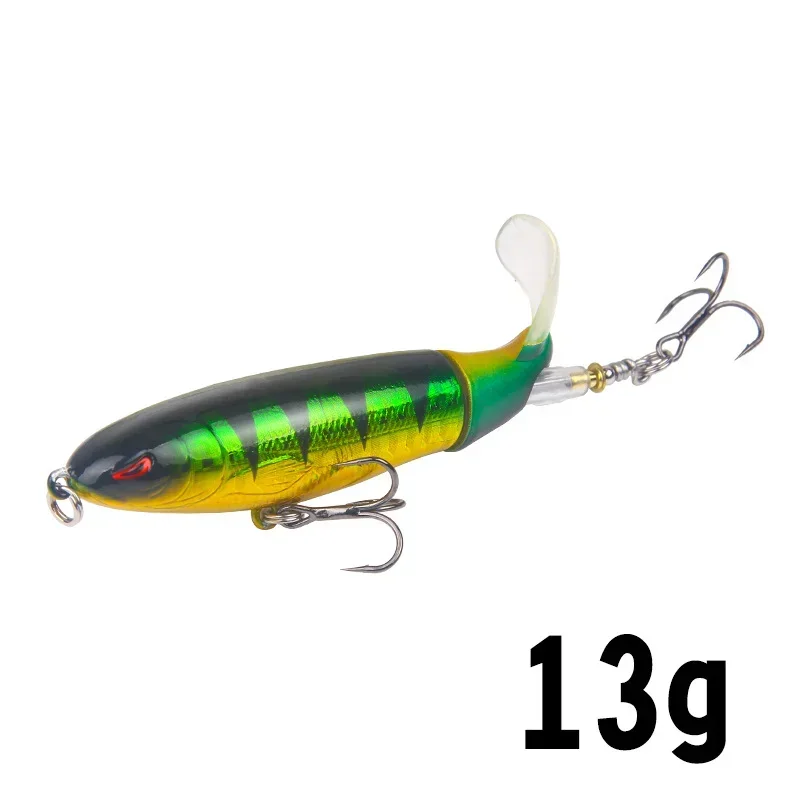1 stks 10 cm/14 cm Topwater Vissen Lokken Whopper Popper Kunstaas Harde Plopper Zachte Roterende Staart Visgerei visaas