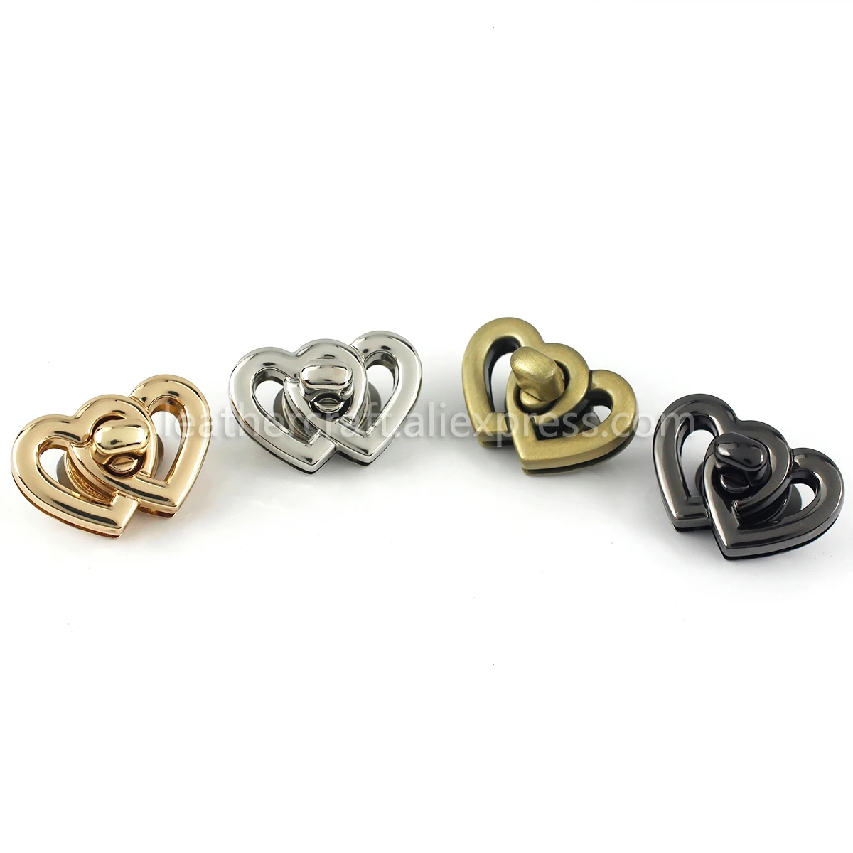 1x Metal Heart Shape Turn Lock Clasps Closure buckle Leather Craft Women Bag Purse Handbag Shoulder Closure DIY Accessories