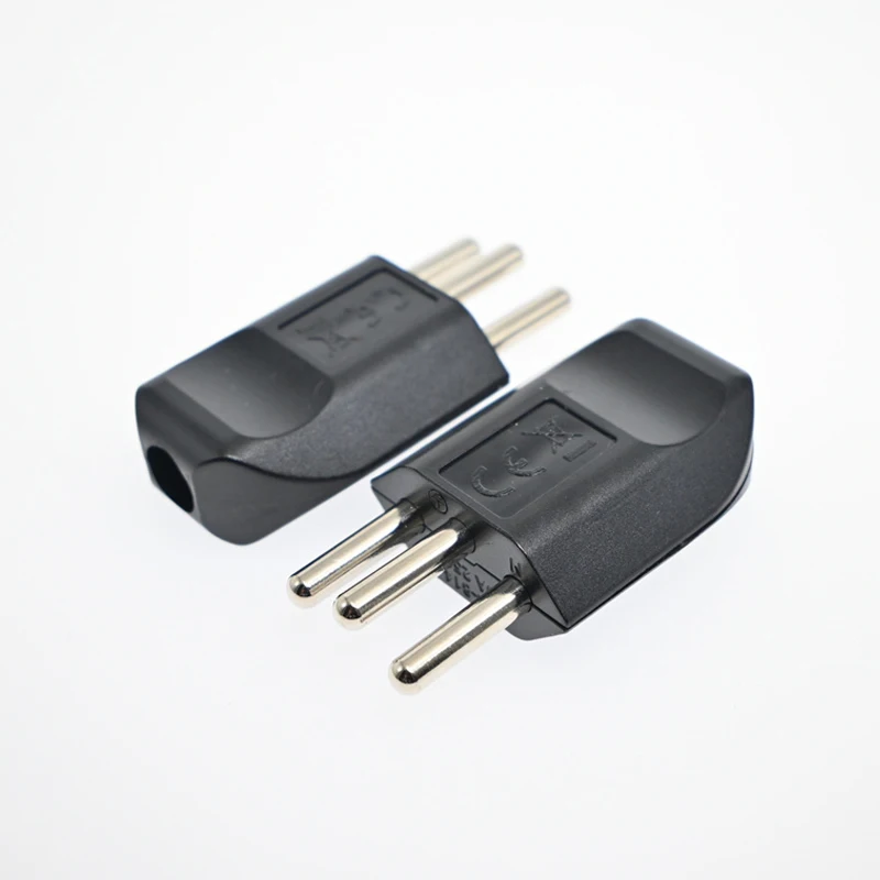 250V 10A White & Black Copper CE Switzerland Power Cable 3-Pole Euro Industrial Plug Assembly Wiring Connector