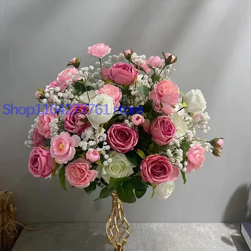 Künstliches Schilfrohr 70/60/50/40cm, Großer Rosenblütenball, Tischdekoration, Event- und Hochzeitsdekoration, Blumenarrangement für den Gang, Bouquet – Detail 7
