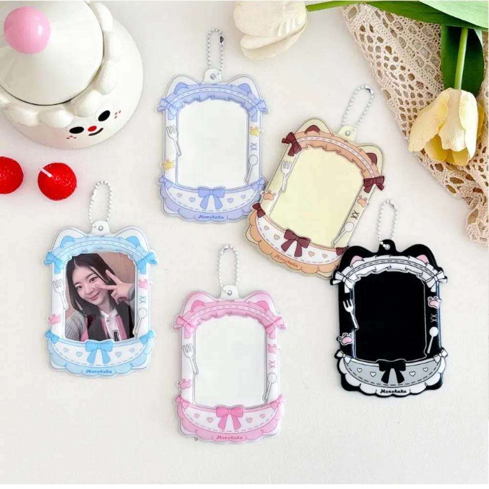 Simpatico portafoto idol da 3 pollici Portafoto in PVC con display per foto Kpop con portacarte a catena