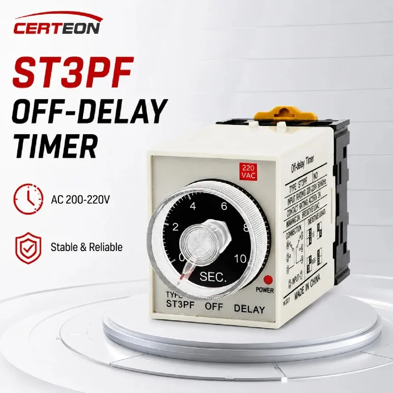 ST3PF Power-off Delay Relay JSZ3 Power-off Time Controller Small Time Relay AC220V