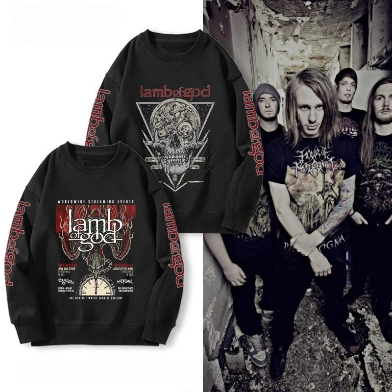 LAMB OF GOD Lamb Of God Band Chemise à manches longues à col rond pour hommes et femmes, séchage rapide, en polyester 3D