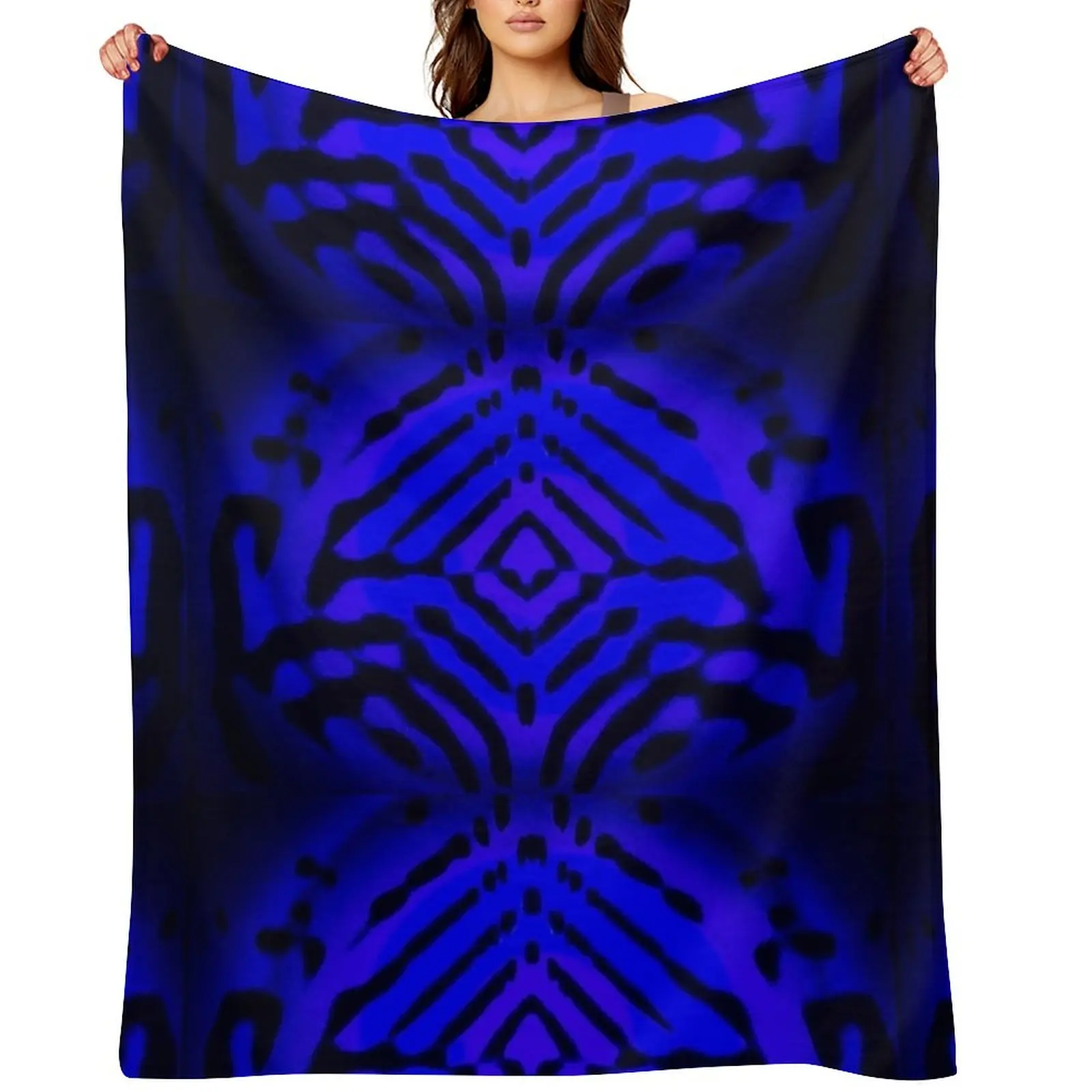 Midnight Blue Diamond Throw Blanket Flannel Polar Sofas Designers Blankets