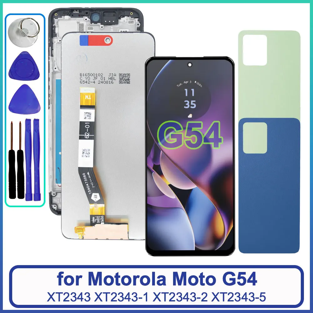 Teasted para Motorola Moto G54 pantalla LCD MONTAJE DE digitalizador con pantalla táctil para Motorola Moto G54 XT2343 XT2343-1-2-5 con marco
