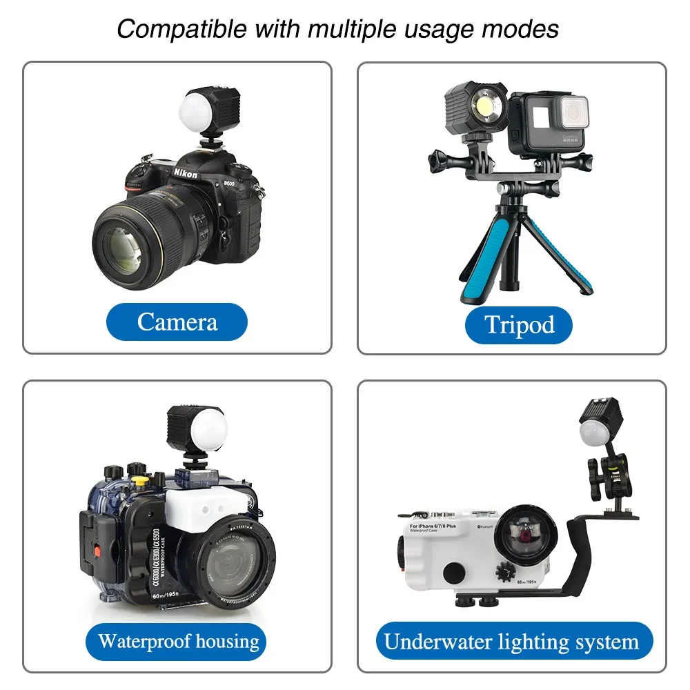 Seafrogs SL-19 Underwater Waterproof LED Fill Light Camping Video Light Diving Strobe Flash for Canon Sony Nikon Gopro Cameras