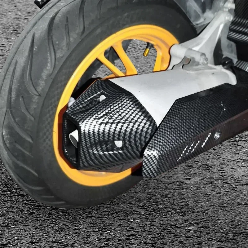 오토바이 배기 가드 보호대 광택 탄소 섬유 블랙 머플러 배기 파이프 팁 커버 액세서리