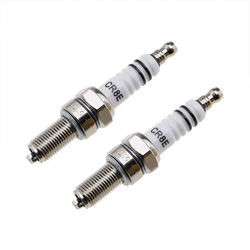 1PC CR8E Spark Plug Motorcycle Replacement Plug 10mm Thread Improved Fuel Efficiency Compatible With For SUZUKI YAMAHA BOSCH