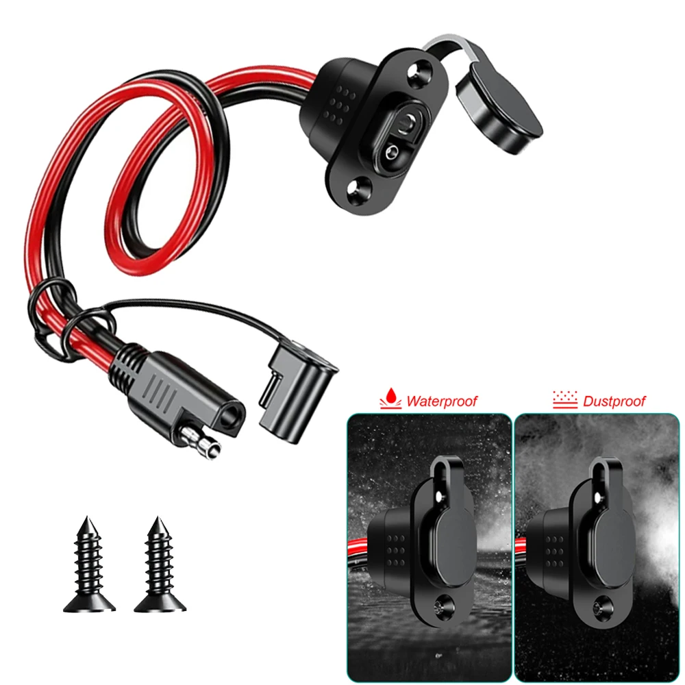 

1PC SAE Quick Connector Harness SAE Adapter Male Plug to Female Socket Cable 12AWG SAE Extension Cable for Solar Panel Charger