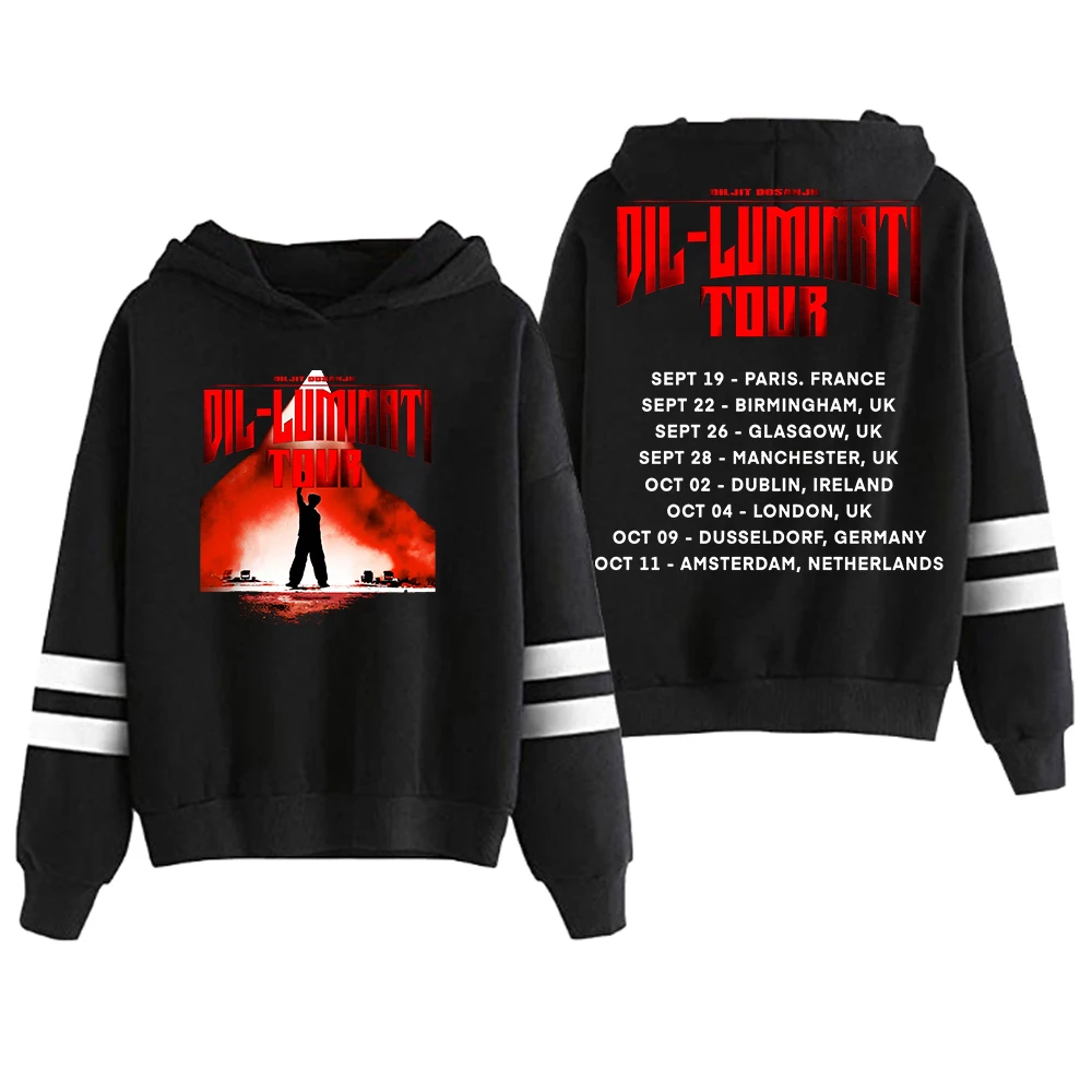 

Diljit Dosanjh Merch 2024 Dil-Luminati Europe Tour Pocketless Parallel Bars Sleeve Streetwear Women Men Hooded Sweatshirts