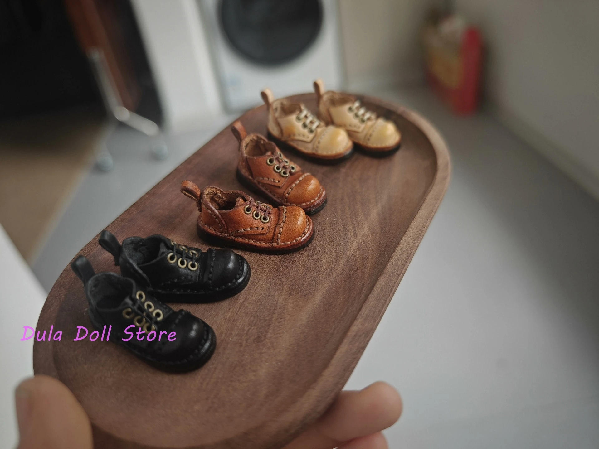 2026 Dula Doll Handmade Lace Up Small Leather Shoes for Blythe OB22 OB24 Azone Small Fish Body Dolls