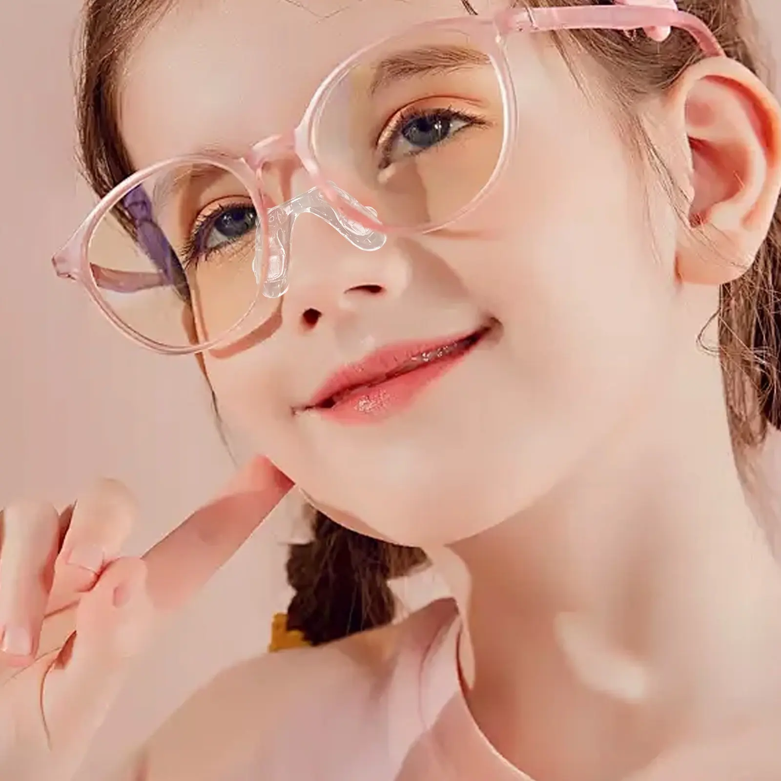 5Pcs Soft Transparent Silicone Eyeglass Nose Pads for U-Shaped Double Hole Design Stable Comfortable Nose Bridge