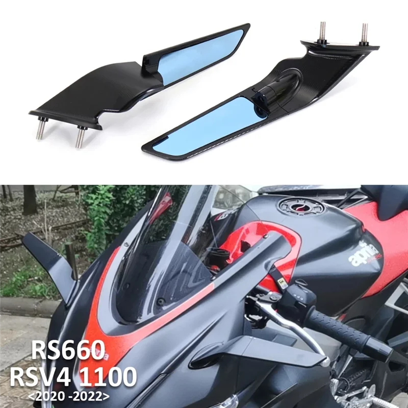 Motorcycle Wing Mirrors Adjustable Rotating Rearview Side Mirror for Aprilia RS660 RSV4 1100 2021 2022