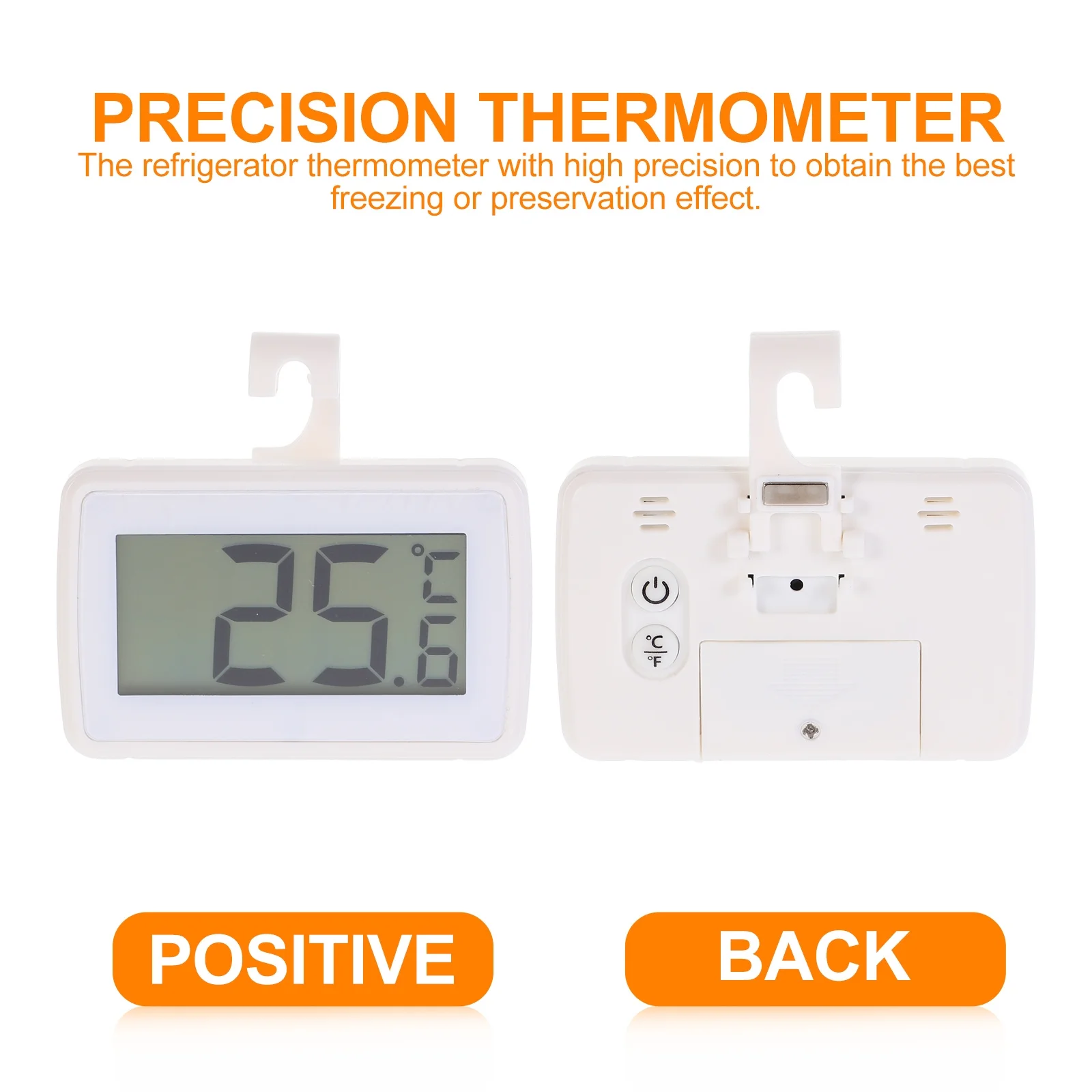 

1Pcs Digital Fridge Thermometer High Accuracy Portable Refrigerator Temperature Meter Large Screen Precision Freezing Gauge