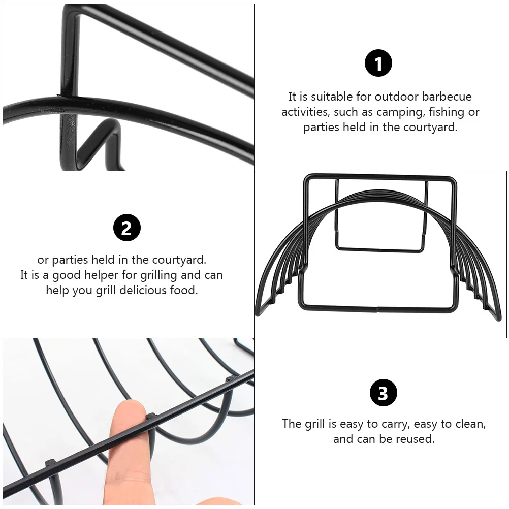 

2pcs Barbecue Rack Non-Stick Paint Durable Portable Grill For Camping Bbq Iron Steak Tools Outdoor Barbecue Rack