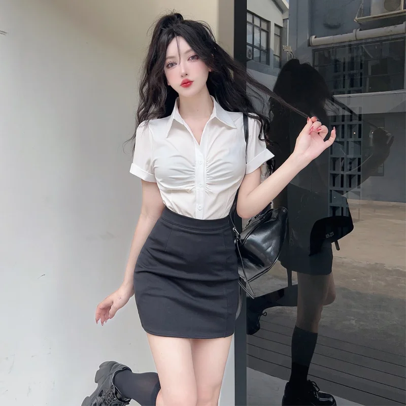 

Сексуальный облегающий комплект из длинной ткани и юбки, женский профессиональный рабочий orm, хлопковый летний модный наряд из двух предметов, закрывающий талию