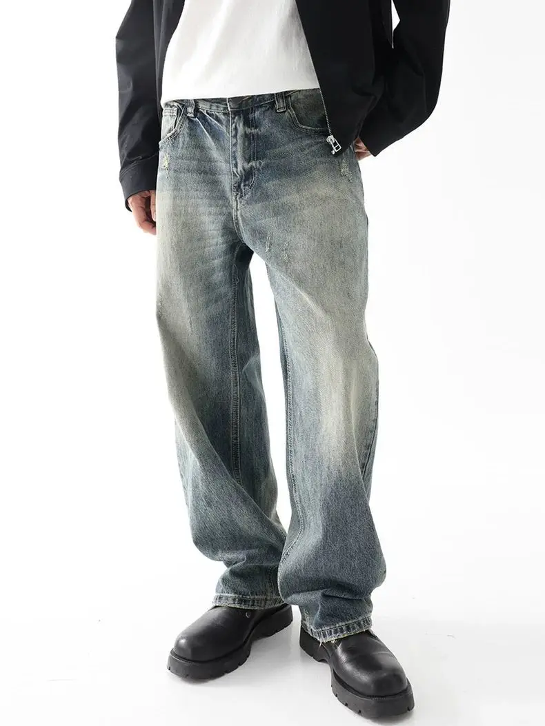 

Винтажные мешковатые широкие джинсы унисекс Y2K, уличная мужская одежда, брюки для бега