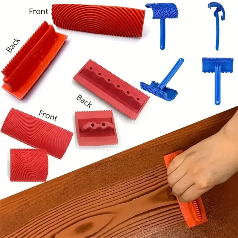 Imitation wood grain, wood grain art, lacquer, pull pattern, rubber embossing texture, lacquer, diatomaceous earth wave pattern