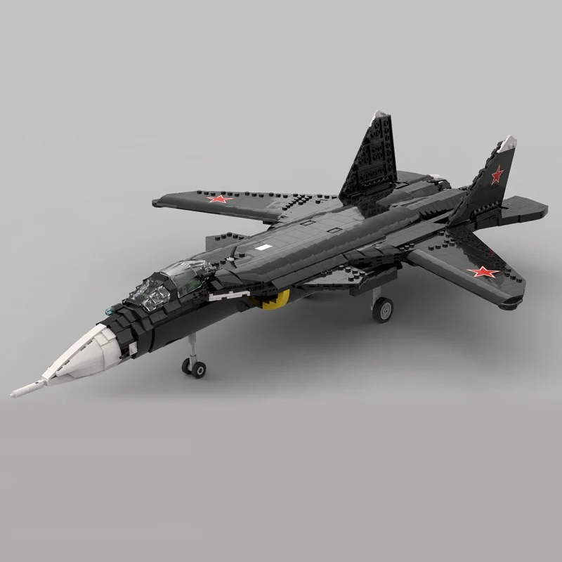Modelo de Aviones de Combate Modernos Su-47, Bloques de Construcción MOC, Equipo de Guerra, Tecnología Modular, Regalos, Juguetes para Niños, Juego de Construcción para Armar en Días Festivos