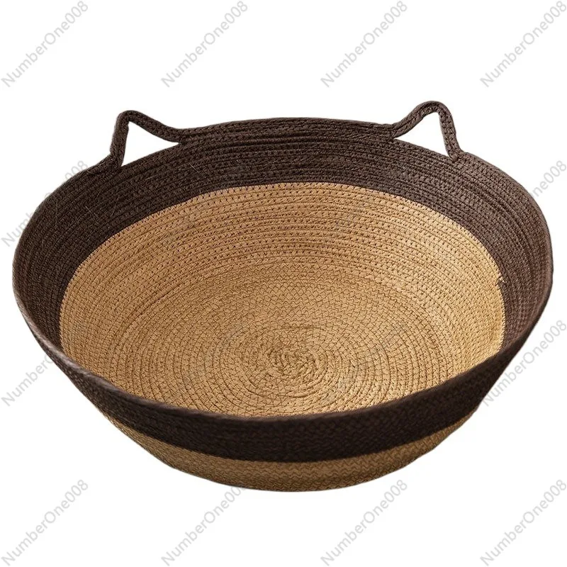 Cat Nest Rattan Knit Cat Bed Four Seasons Universal Summer Weaving Cat Supplies Sleeping Mat Dog Bed Summer Pet Bed