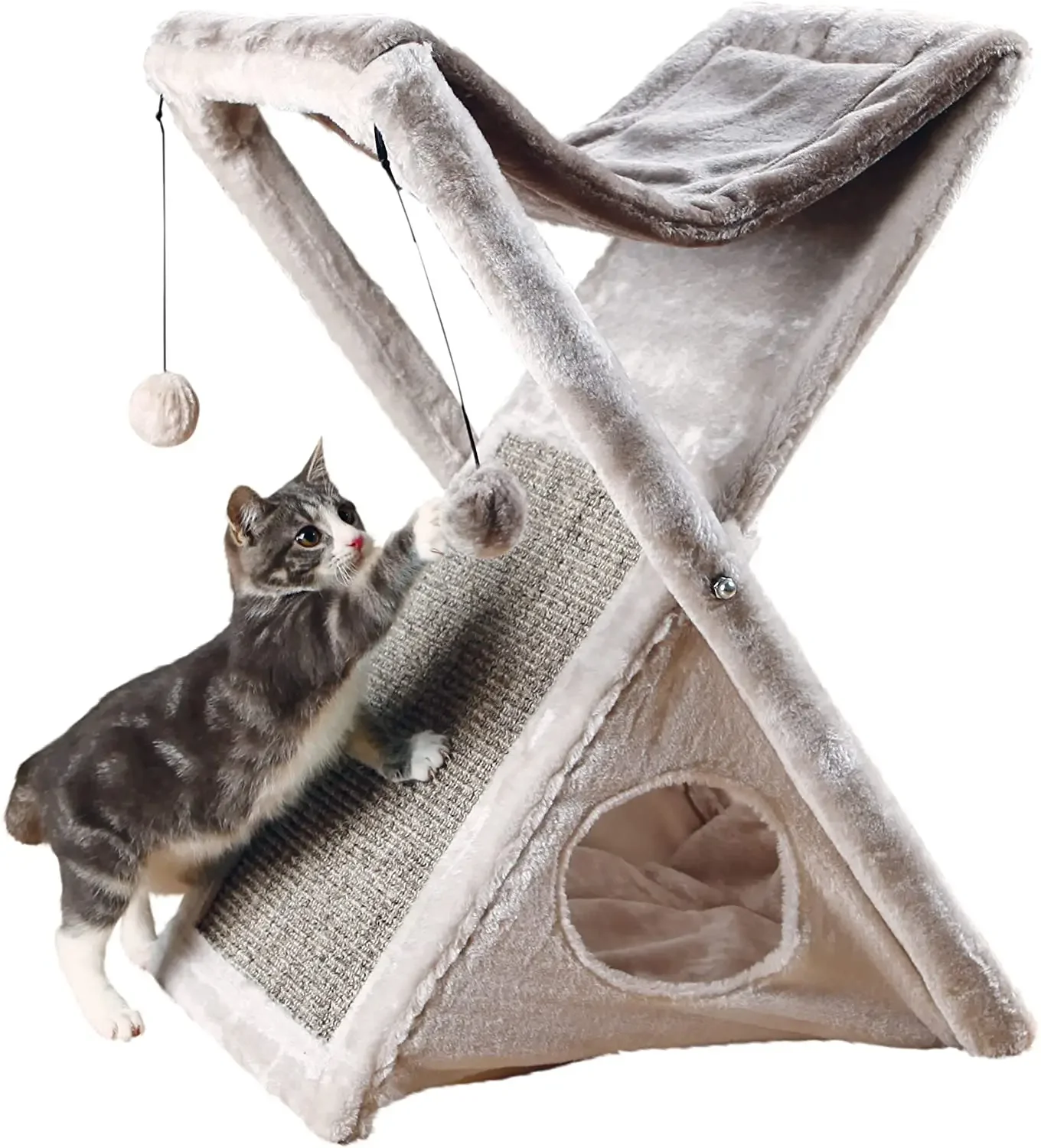 Cat Scratching Fold and Store Cat Hammock Scratching Pad Cat Cave