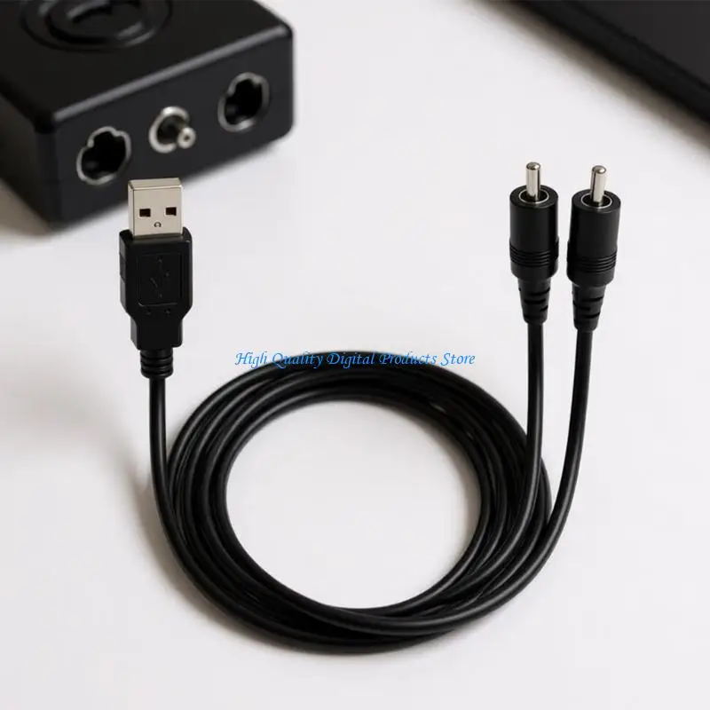 U2JE USB-A Male Splitter Cable with 2 Female Output Ends for DC5521 5525 35135 Port