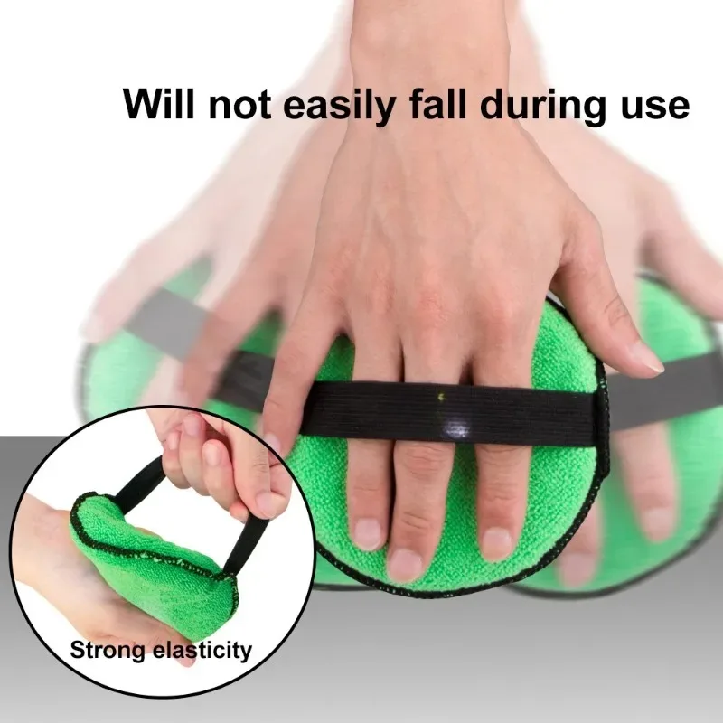 Automotive microfiber wax pad, belt design, easy to control the application of 5-inch polishing foam wax and sponge, 5 pieces image 2