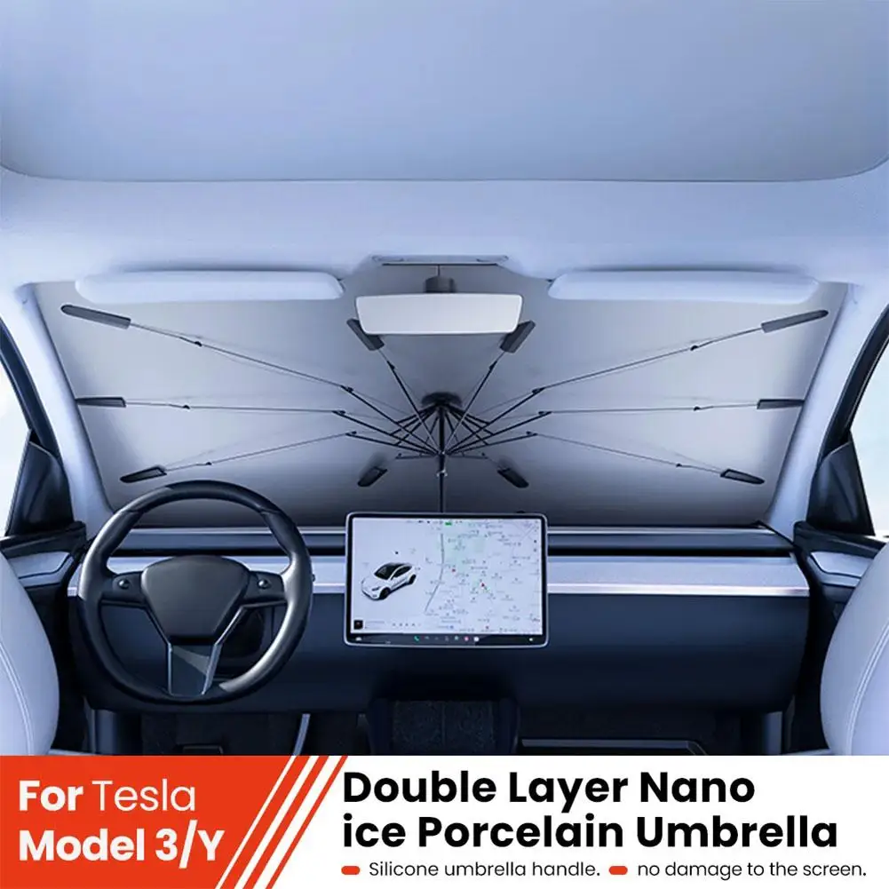 

Car Windshield Sunshade Umbrella For Tesla Model Y S X Car Front Shading M7H7