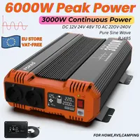 Fchao 6.0kW, 4.0kW, 2.4kW Pure Sine Wave Inverter - DC 12V/24V to AC 220V. LCD Display,Remote Controller.for Home,RVs,Camping