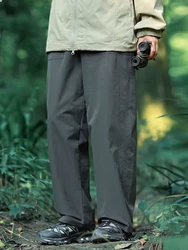 Casual rechte zwarte wandelbroek heren baggy wijde pijpen parachute cargobroek mannelijke outdoor weerbestendige broek oversize