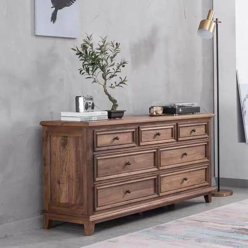 ^Vintage Craftsman 7-Drawer Solid Wood Dresser Chest of Drawers for Bedroom Living Room & Apartment Storage and Organization