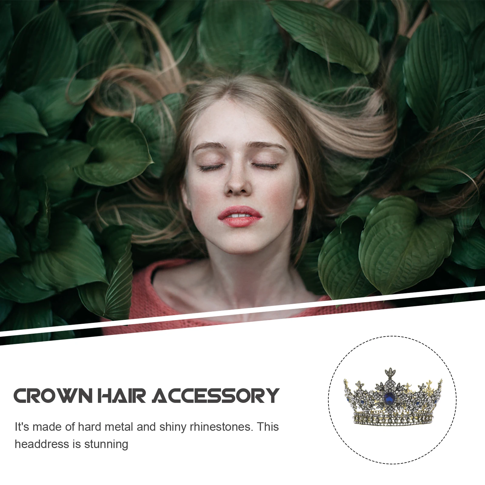 

1Pcs Bride Wedding Crown Rhinestone Retro European Headdress Party Hair Decor Chic Wedding Crown Bride Headdress