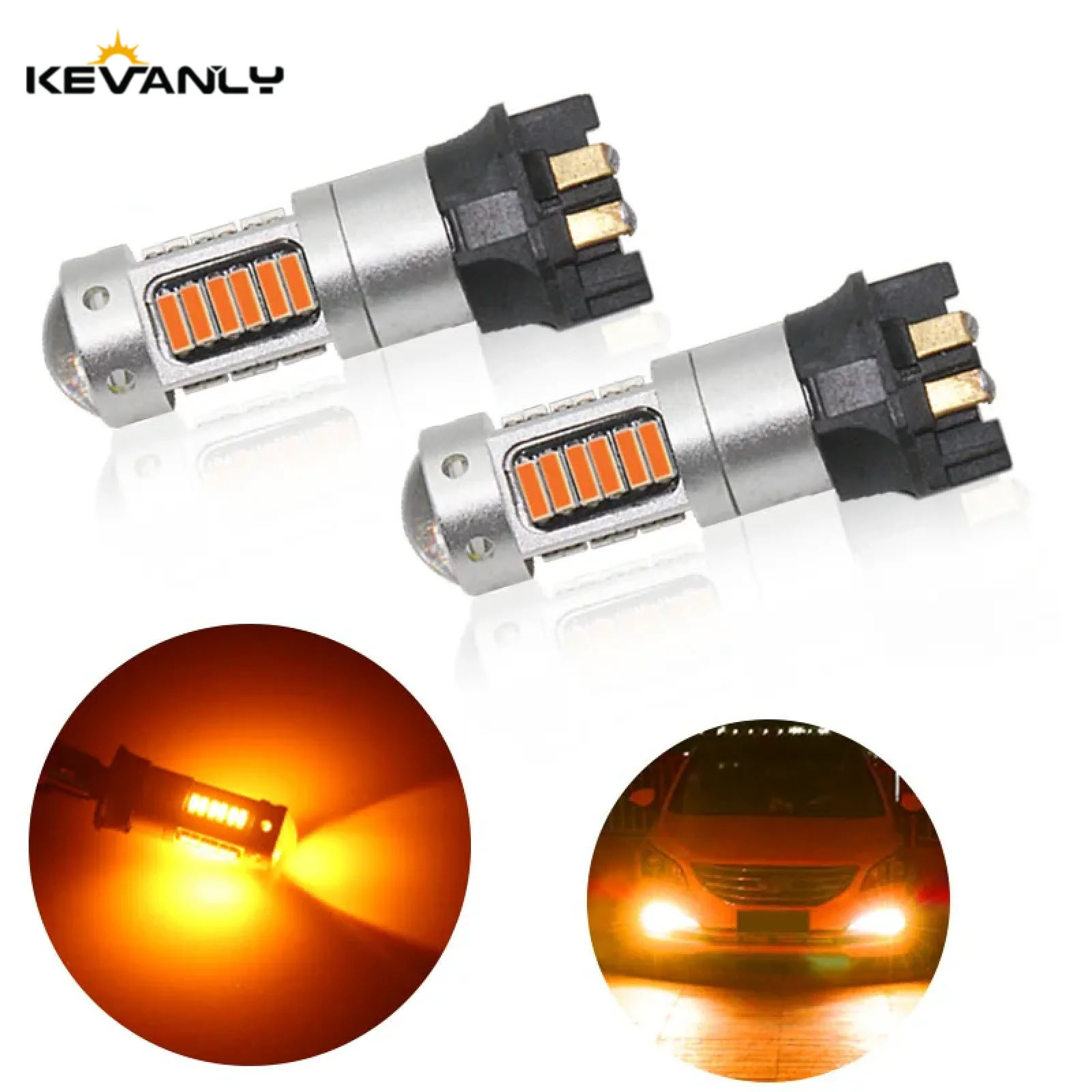 

2pcs Canbus PW24W PWY24W LED Bulbs 4014 LED DRL Fog Lamps For Audi A3 A4 A5 Turn Signal Light Daytime Running Light White Amber