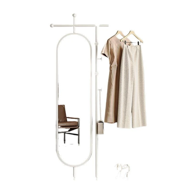 Floor-to-ceiling coat rack Bedroom Hotel Home with full-length mirror Rotatable full-body mirror