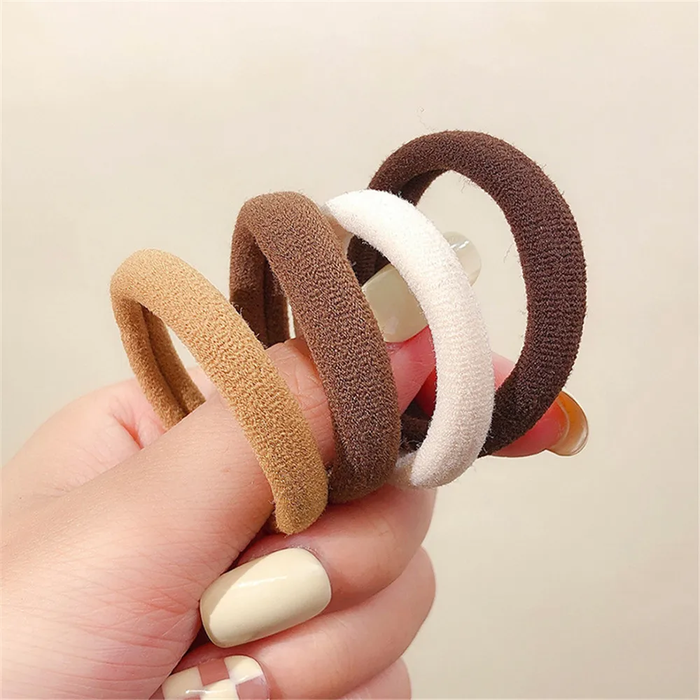 20 Pcs Elastic Hair Rings for Women Girls Rubber Band Ponytail Holder Solid Color Seamless Korean Hair Accessories Ornaments