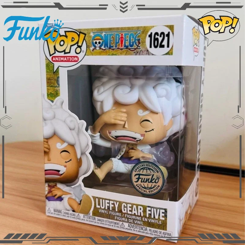Figura de Acción Funko Pop Original y Genuina de One Piece, Luffy Gear Five & 1621, Juguetes para Niños y Niñas, Regalo Coleccionable, Modelo Decorativo