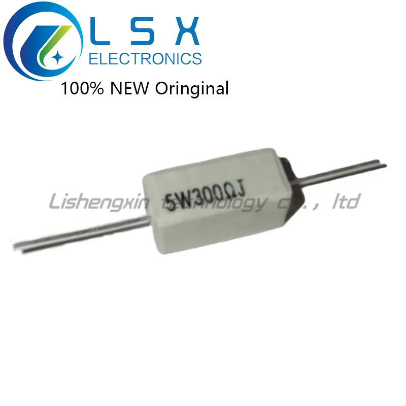 

10pcs 5W 300RJ 5W300RJ 5W300ΩJ 5W300ohm Horizontal cement resistance ceramic 5W300ohm